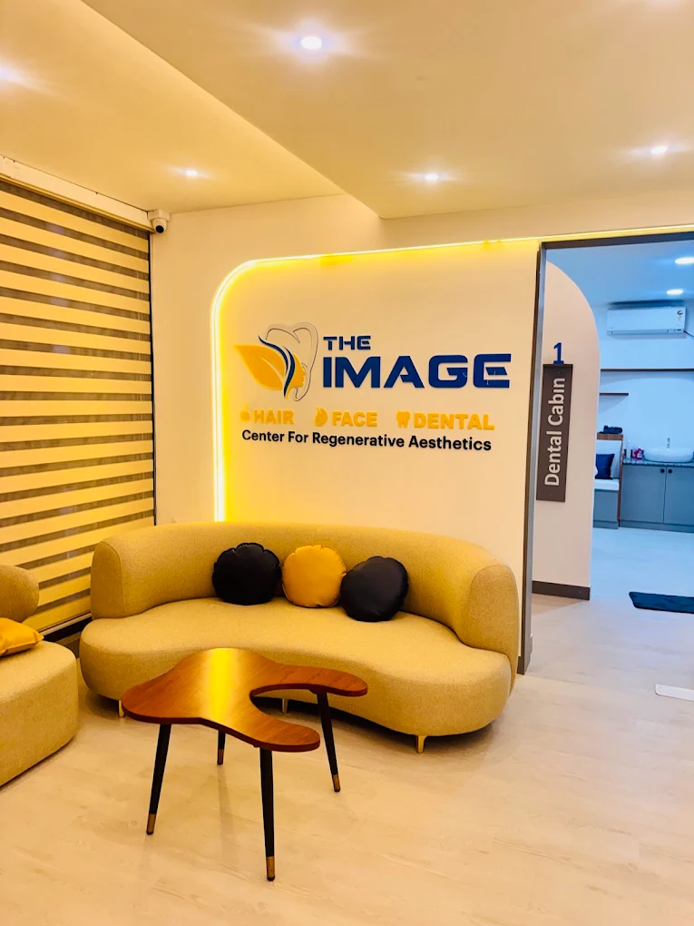Reception lobby at The Image Dental and Cosmetic Clinic, Whitefield